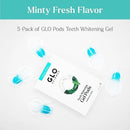 GLO Science Teeth Whitening Gel Pods – Safe, Effective Whitener with Silicon Brush, 6% Hydrogen Peroxide – Fastest Way to Whiter Teeth, Sensitivity Free – Mint Flavor (Pack of 5) by CozyNest Decor
