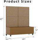 Casaphoria Metal Raised Garden Bed with Trellis and Wheels, 47"x47"x16" Planter Box for Climbing Plants, Vegetables & Vines, Features Drainage Holes and Privacy Screen (Brown-Louvered) by GreenHaven Gardens
