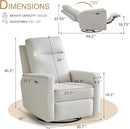 Power Swivel Recliner Chair – Nursery Glider Rocker with USB & Type-C, High Back Reclining Chair for Breastfeeding & Baby Room, Linen Fabric, Beige Grey by TinyTreasures Baby Boutique