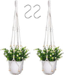 YIBOT 2 Pack Macrame Plant Hanger Indoor Hanging Planter Basket with Wood Beads Decorative Flower Pot Holder No Tassels for Indoor Outdoor Boho Home Decor-35 Inch by GreenHaven Gardens