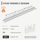 Solid Ash Wood Picture Ledge Shelf, Floating Shelves Set of 2, 56 Inch Long Large Ledge Shelves, Nursery Book Shelves Wall Mounted for Living Room Bedroom Kitchen Decor Kids Bookshelf, White by TinyTreasures Baby Boutique