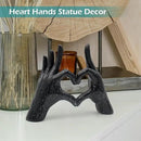 Accessoryway Black Heart Hands Decor Sculpture,Small Love Finger Gesture Decorative Sculpture for Wedding Dresser Shelves Desktop Knick Knacks Home Decor & Ring-Holder Display Stand by CozyNest Decor