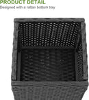 LEWIS&WAYNE Set of 2 Tall Planters for Outdoor Plants Handmade 24'' Wicker Tall Square Planter Box with Removable Liners Modern Planter for Indoor Outdoor Garden Patio Front Porch - Black by GreenHaven Gardens