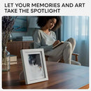 Homeforia White Picture Frames 4x6, High End Oak 4x6 Wooden Frame with Mat 3x5 Art, 4 x 6 White Wood Frames Matted to 3 x 5 inch Photo, 6by4 Wall or Tabletop Frame, Tempered Glass, Wall Kit, Set of 1 by CozyNest Decor