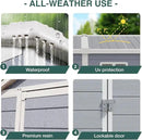 Storage Shed Plastic Outdoor Storage Shed Waterproof Container House with Lockable Door and Transparent Window for Garden, Lawn, Backyard, Patio (6x4FT) by GreenHaven Gardens