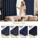 H.VERSAILTEX Premium Blackout Room Darkening Innovated Microfiber Home Fashion Navy Curtain Panels,Antique Grommet,52 by 96 - Inch - Set of 2 by CozyNest Decor