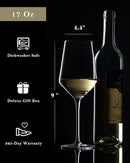 JBHO 17 oz Lead-Free Wine Glasses Set of 6, Hand Blown Durable Crystal Wine Glasses for Daily Use and Hosting Guests, Thin Rim for Serving Red and White Wine, Gift packing for any occasion by CozyNest Decor