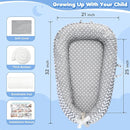 Baby Lounger - Baby Lounger for Newborn 0-24 Months, Breathable and Soft Cotton Cover Baby Nest, Portable Cozy Tummy Time Lounger for Home and Travel, Ideal Baby Essentials & Shower Gifts by TinyTreasures Baby Boutique