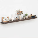 55 Inch Floating Shelves, Live Edge Elm Wood Floating Shelf for Wall, Wall-Mounted Display Shelves with Invisible Heavy-Duty Bracket, Long Floating Shelf for Kitchen, Living Room, Walnut Finish by CozyNest Decor