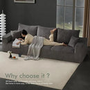 Boneless Cloud Couch Sofa for Living Room, 112" 3 Seater Grey Modern Lounge Sleeper Couch, No Assemble, Cordury Compression Upholstered Couches by CozyNest Decor