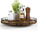 Farmhouse Oak 13" Lazy Susan Turntable Organizer for Cabinet, Round Wooden Lazy Susan Organization and Storage for Dining Table, Pantry, Kitchen, Countertop, Cupboard,Home Decor, Walnut Wood by CozyNest Decor