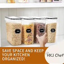 Cereal Containers Storage Set (4L / 135.2oz), 4PCS Airtight Food Storage Containers with Lids, Cereal Dispensers for Kitchen Pantry Organization and Storage with Pour Spout, 20 Labels, Marker by CozyNest Decor