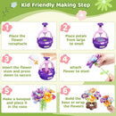 Arts and Crafts Kit for Kids Ages 4-8,Flower Bouquet Toys,DIY Flower Market Toys,Build Your Flower Bouquet,Educational Christmas Birthday Gifts for 3 4 5 6 7 8 9 Year Old Girls-Purple by TinyTreasures Baby Boutique