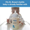 Dr. Brown's Wide-Neck Baby Bottle Handles, 100% Silicone, Easy Grip Removable Handles for Bottle to Sippy Cup Transition, Blue/Gray/Green, 3-Pack, 4m+ by TinyTreasures Baby Boutique