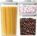Pop Containers with Lids - Stackable Airtight Food Storage, Kitchen Pantry Storage Containers for Snacks Candy Salt Herbs Spices BPA-Free (500ML+1200ML+1800ML) by CozyNest Decor