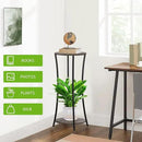 YINMIT Plant Stand Indoor,2 Tier Round Potted Holder Rack,Flower Pot Stand Shelf,Round Supports Rack,Corner Plant Shelf for Balcony Garden Patio Living Room,Grey by GreenHaven Gardens