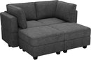Bellfin Modular Sectional Sleeper Sofa Convertible Sofas with Storage Ottomans Small Sectional Couches for Living Room. Black Couch by CozyNest Decor