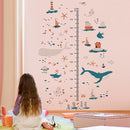 3D Cartoon Height Growth Chart for Kids Wall Decal Removable DIY Whale Ocean Animal Wall Decal Peel and Stick Sailing House Art Decor for Kids Nursery Bedroom Living Room Bathroom Decor by TinyTreasures Baby Boutique