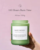 M&SENSE Sage Wood Scented Candle, 19.4oz 110 Hours Long Lasting Clean Non Toxic All Natural Soy Wax Candle for Relaxing & Stress Relief, 2 Wick Home Fragrance Gifts for Home Decor by CozyNest Decor