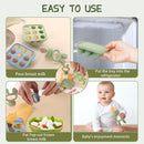 WAJIAYON Easter Bunny Baby Breastmilk Popsicle Molds & Baby Fruit Feeder,Infant Food Freezer Tray Storage Containers, Silicone Teething Pacifier Feeder and Teether for Babies,Moss and Fawn by TinyTreasures Baby Boutique