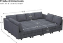 Belffin Oversized 12 Seat Modular Sectional Sleeper Sofa Convertible Sofa with Storage Seat Large Corduroy Modular Sectional Couch for Living Room Dark Grey by CozyNest Decor