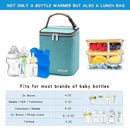 Breast Milk Cooler Bag with Ice Pack Fits 4 Baby Bottles Up to 9 Ounce, Baby Bottle Bag for Nursing Mom Daycare-Aqua by TinyTreasures Baby Boutique