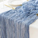 Sioloc 1 Pack Dusty Blue Cheesecloth Table Runner Fall Autumn Decor for Home 10ft Table Cloth for Tea Wedding Birthday Party Baby Bridal Shower Halloween Thanksgiving by CozyNest Decor