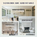 8 Light Modern Crystal Chandelier for Dining Room,Rectangular Rectangle Raindrop Crystal Light Fixture,Height Adjustable for Kitchen Island L40''xW10''xH10'' by CozyNest Decor