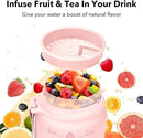 32oz Motivational Water Bottles with Time Marker & Fruit Strainer, Transparent Gradient Color Water Bottle with Times to Drink, Leakproof & BPA Free, Reusable Bottle with Strap (No Straw) by CozyNest Decor
