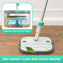 Upgraded Spin Mop and Bucket Self-Standing Mop Bucket Separate Dirty and Clean Water System Self Wringing 360° Rotating & 90° Foldabl Mops and Buckets for Floor Cleaning (Blue, 10Pads) by CozyNest Decor