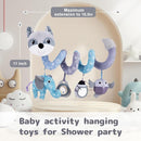 Koty Car Seat Toys, Infant Baby Spiral Plush Activity Hanging Toy for Stroller Bar Pram Crib with Music Box BB Squeaker & Rattles(Gray Fox) by TinyTreasures Baby Boutique
