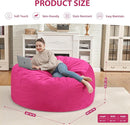 3FT Bean Bag Chair, Comfy Bean Bag Chairs with Memory Foam Filled, Fluffy Beanbag Sofa with Dutch Velvet Cover, Round BeanBag Chairs for Living Room, Playroom - Pink by TinyTreasures Baby Boutique