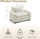 URRED Modular Sectional Sofa Comfy Cloud Couch, Modern Chenille Sofa Sleeper Deep Seat Couches with Ottoman/Pillows for Living Room (White, 53'') by CozyNest Decor