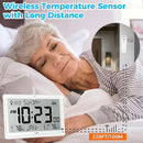 Wall Clock Atomic with Indoor Outdoor Temperature Battery Powered, Easy Reading with 10.5 Inch Large LCD Display, 330FT Range Table Wall Clock with DST, 12/24 Hour for Living Room Kitchen (White) by CozyNest Decor