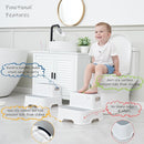 Toddler Step Stool for Bathroom Sink, 2-Pack Kids Toilet Potty Step Stools, Heavy Duty Baby Child Stepping Stool with Handle for Toddlers Kitchen Counter Bedroom Nursery Room (White) by TinyTreasures Baby Boutique