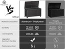 Outdoor Storage Box with Wheels 135 Gallon, Mobile Waterproof Aluminum Deck Box, UV Resistant Patio Storage Box with Lid for Patio Furniture, Garden Tools (Black) by GreenHaven Gardens