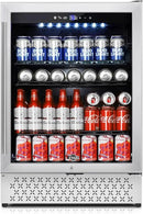 Tylza 24 Inch Beverage Refrigerator, 190 Can Capacity, Glass Door, Advanced Cooling Tech, Ideal for Beer, Soda, or Wine, Quiet Operation by CozyNest Decor