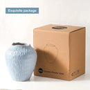 Ceramic Vase for Home Decor,7.8 Inch Flower Vases，Decorative Blue Vase for Pampas Grass，Modern Art Texture Vases for Home Entryway Living Room Dining Table Farmhouse Office Decor-Mat Blue by GreenHaven Gardens