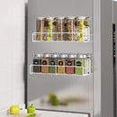 2 Pack White Magnetic Spice Rack Organizer, Space Saver for Refrigerator and Whiteboard, Metal Fridge Shelf for Kitchen and Classroom by CozyNest Decor