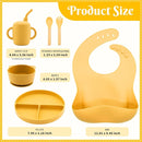 Silicone Baby Feeding Set 6 Pcs, Baby Led Weaning Supplies, Baby Feeding Supplies Set BPA Free, Baby Essentials for Newborn Gift Yellow by TinyTreasures Baby Boutique