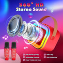 LED Karaoke Machine Toy: Mini Microphone for Kids 4 5 6 7 8 9 10 Year Old Boys Girls Toys Birthday Gifts Portable Bluetooth Speaker with 2 Wireless Mics for Adults Boy Girl Ages 3-12 by TinyTreasures Baby Boutique