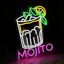 Mojito Neon Sign Mojito Cocktail Neon Light for Wall Decor Dimmable LED USB Powered Mojito Light Up Sign for Bar Club Party Home Bar Man Cave Living Room （16.7 * 12.8In） by CozyNest Decor