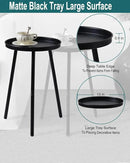AOJEZOR Side Table: End Table for Any Room - Small Side Tables for Small Spaces All Matte Black with 3 Legged by CozyNest Decor