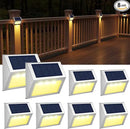 JSOT Solar Lights Outdoor for Deck,Waterproof Solar Powered Steps Light Outdoor Wireless LED Lamp Fence Lighting Walkway Patio Stair Garden Path Rail Backyard Fences Post 8 Pack Warm White by GreenHaven Gardens