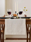 Solino Home Linen Light Natural Table Runner 132 Inches Long - 100% Pure Linen Extra Long Table Runner 14 x 132 Inch for Fall, Autumn, Thanksgiving - Classic Hemstitch by CozyNest Decor