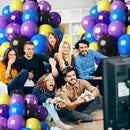 Purple Blue Yellow Black Balloons 60 Pcs Metallic Purple Royal Blue Black Yellow Game Latex Balloon Gaming Party Balloon for Kids Gamer Night Birthday Graduation Party Decoration Supplies by CozyNest Decor