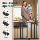 Cumbor 2 Pack 29.7"-48" Baby Gate for Stairs, Mom's Choice Awards Winner-Dog Gate for Doorways, Pressure Mounted Auto-Close Pet Gates for Dogs Indoor, Safety Child Gate with Easy Walk Thru Door,Black by TinyTreasures Baby Boutique