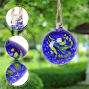 VCUTEKA Hanging Garden Gazing Ball, Hand-Blown Glass Witch Ball for Outdoor Garden Décor, 6" Blue Swirl by CozyNest Decor