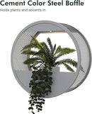 Grand patio Outdoor Circular LED Solar Hanging Wall Sconce Planter, with Dusk to Dawn Sensor Decor Wall Lighting for Garage Doorway Patio Yard, Cement Grey (S-Round) by GreenHaven Gardens