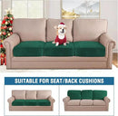 H.VERSAILTEX Velvet Stretch Couch Cushion Cover Plush Cushion Slipcover Cushion Furniture Protector Seat Cushion Sofa Cover (3 Piece XL Sofa Cushion Covers, Vintage Green) by CozyNest Decor